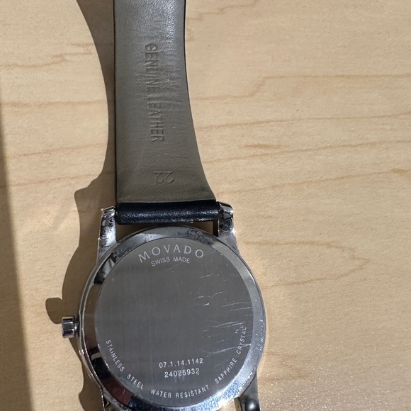 Museum Classic Movado Black Leather Watch - Picture 3 of 5